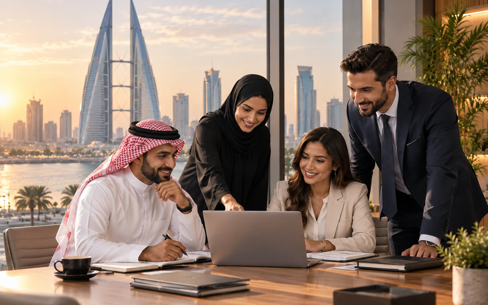 Bahrain business team collaborating